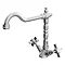 Classic Style Mono Kitchen Sink Mixer Tap with Cross Head Handles - Chrome  Profile Large Image