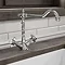 Classic Style Mono Kitchen Sink Mixer Tap with Cross Head Handles - Chrome Large Image