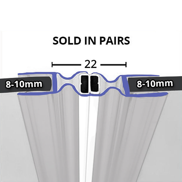 Clear Seal for Shower Door 810mm Glass (Pair)