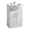 Clearance - 550 x 300mm High Gloss White Vanity Unit w/ Ceramic Basin Large Image