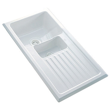 Clearance Reginox Ceramic 1.5 Bowl Kitchen Sink - Slight Damage - Sink A Profile Large Image