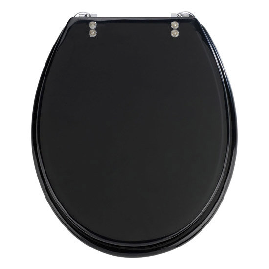Clearance - Wenko Topic Polyresin Toilet Seat - Black - 18924100-14D Large Image