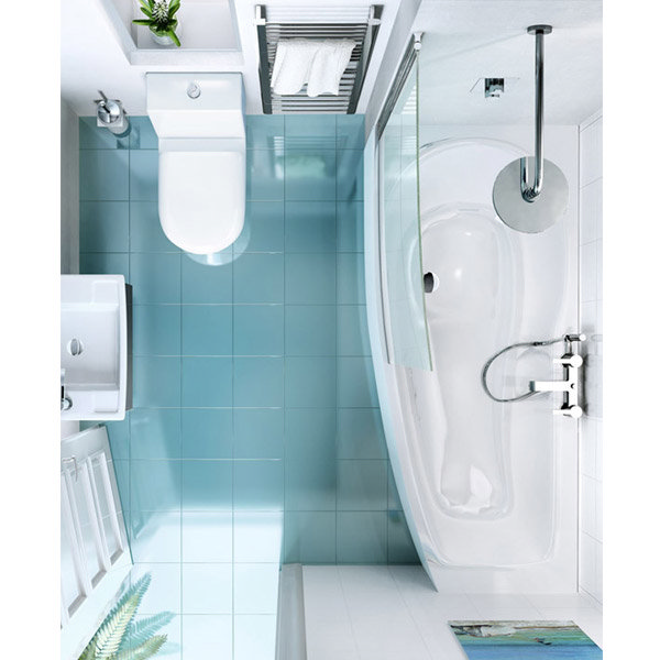 Cleargreen - EcoCurve 1700 x 750 Shower Bath with Front Panel & Bathscreen Profile Large Image