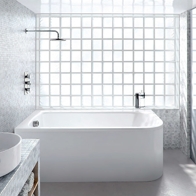 Cleargreen - Viride offset 170cm x 75cm single ended bath with panel Profile Large Image