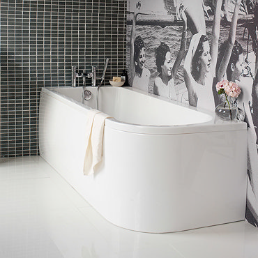 Cleargreen - Viride offset 170cm x 75cm single ended bath with panel Profile Large Image