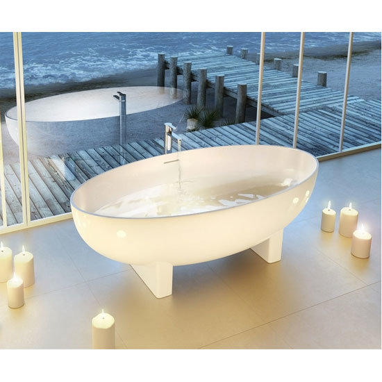 Clearwater - Lacrima Natural Stone Bath - 1690 x 800mm - N12 Feature Large Image
