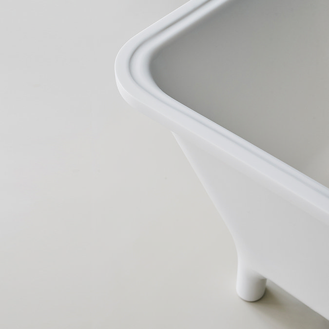 Clearwater - Lonio Natural Stone Bath Hand Polished White - 1700 x 750mm - N19 Feature Large Image