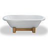Clearwater - Orient Oak 1685 x 745 Modern Freestanding Bath with Wooden Frame - M6L7 Large Image