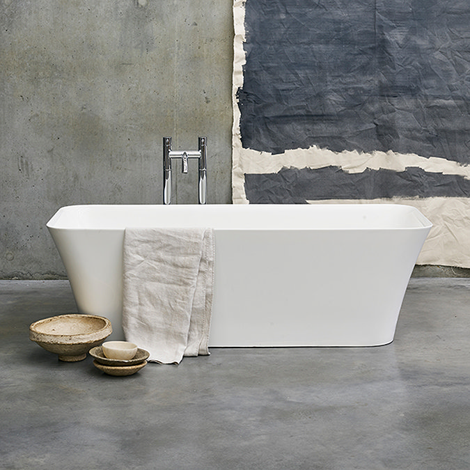 Clearwater Palermo Natural Stone Bath Hand Polished White - 1790 x 750mm Large Image