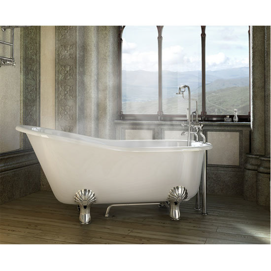 Clearwater - Hannover Natural Stone Bath with Classic Chrome Feet - 1690 x 750mm Feature Large Image