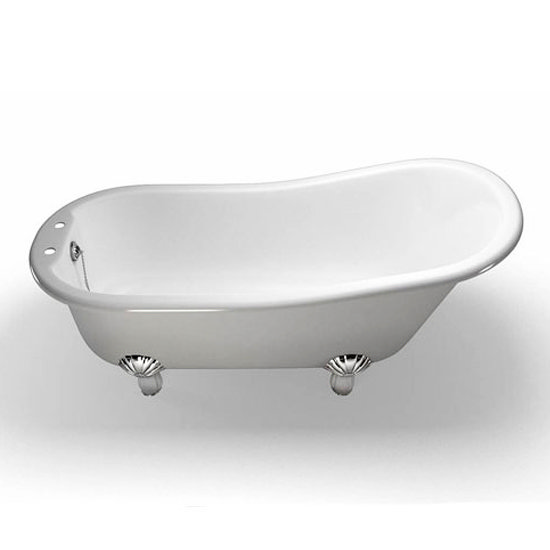 Clearwater - Hannover Natural Stone Bath with Classic Chrome Feet - 1690 x 750mm Large Image