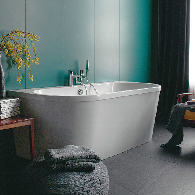 Clearwater - Saturn 1700 x 750 Modern Back to Wall Freestanding Bath - M4 Large Image