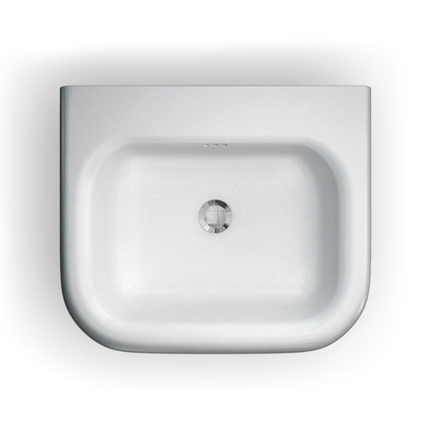 Clearwater - Small Traditional Roll Top Basin with Stainless Steel Stand - W550 x D470mm Profile Lar