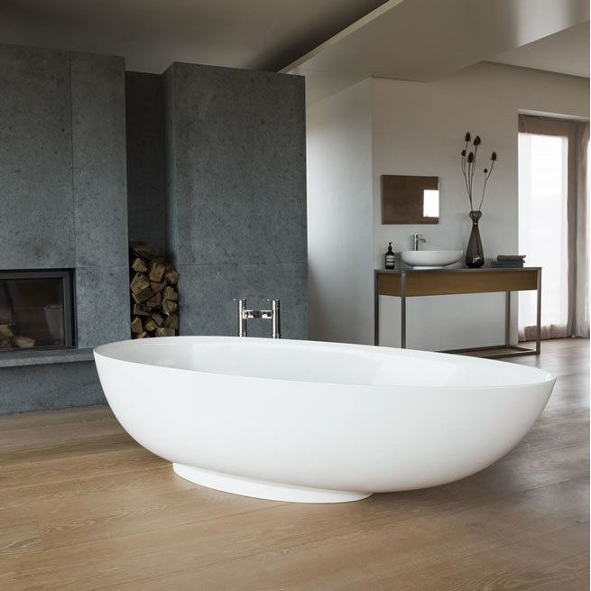 Clearwater Teardrop Petite 1690 x 820mm ClearStone Gloss White Bath  Profile Large Image