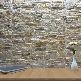 Cleeve Cream Split Face Cladding Stone Effect Wall Tiles - 263 x 475mm
