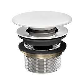 Click Clack Matt White Solid Stone Slotted Bath Waste Large Image