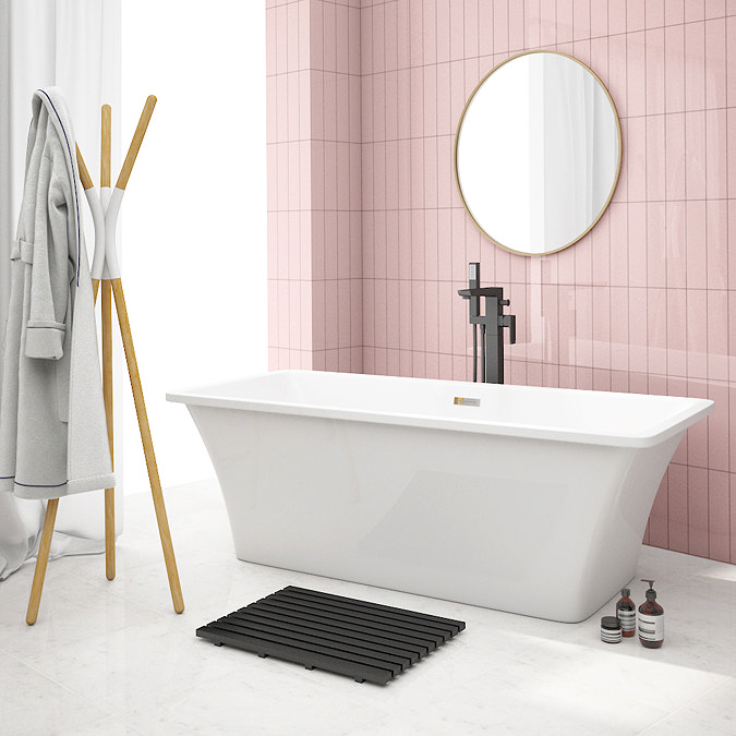Coleford Rose Pink Chevron Effect Wall Tiles - 300 x 75mm  Feature Large Image