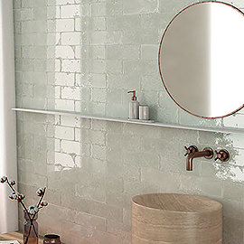 Colmar Rustic White Gloss Wall Tiles - 100 x 300mm