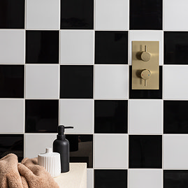 Colour Cascade Black Gloss Wall Tiles - 150 x 150mm