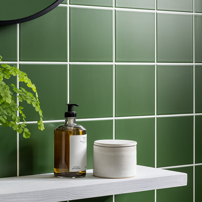 Colour Cascade Matt Green Wall Tiles - 150 x 150mm