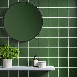 Colour Cascade Matt Green Wall Tiles - 150 x 150mm