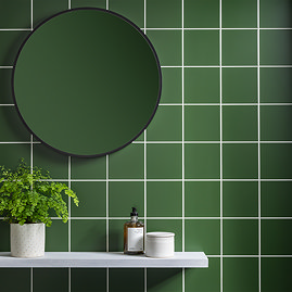 Colour Cascade Matt Green Wall Tiles - 150 x 150mm