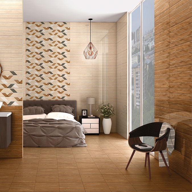 Colville Dark Oak Wood Effect Wall Tiles - 300 x 600mm