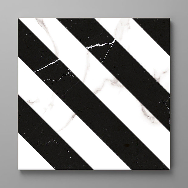 Comino Striped Marble Effect Wall and Floor Tiles - 225 x 225mm