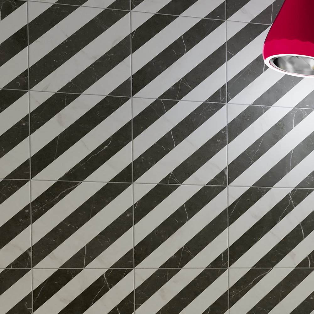 Comino Striped Marble Effect Wall and Floor Tiles 225 x 225mm