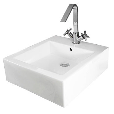 Como Square Counter Top Basin w/ Mono Basin Mixer & Pop-up Waste Profile Large Image
