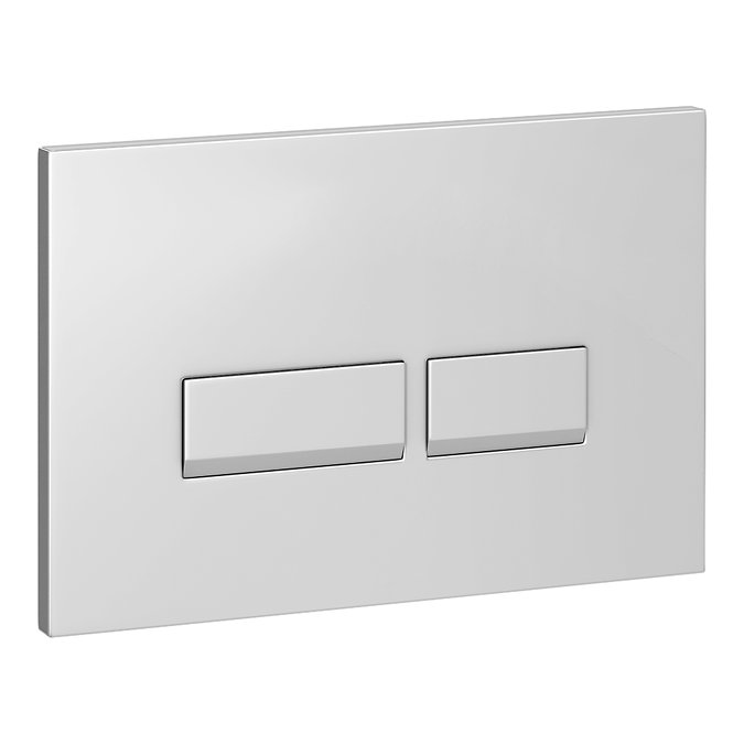Compact Dual Flush Concealed WC Cistern with Wall Hung Frame with Square Button Chrome Flush & Modern Toilet