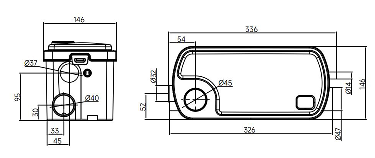 Compact Shower and Basin Waste Water Pump System (3 Inlets)