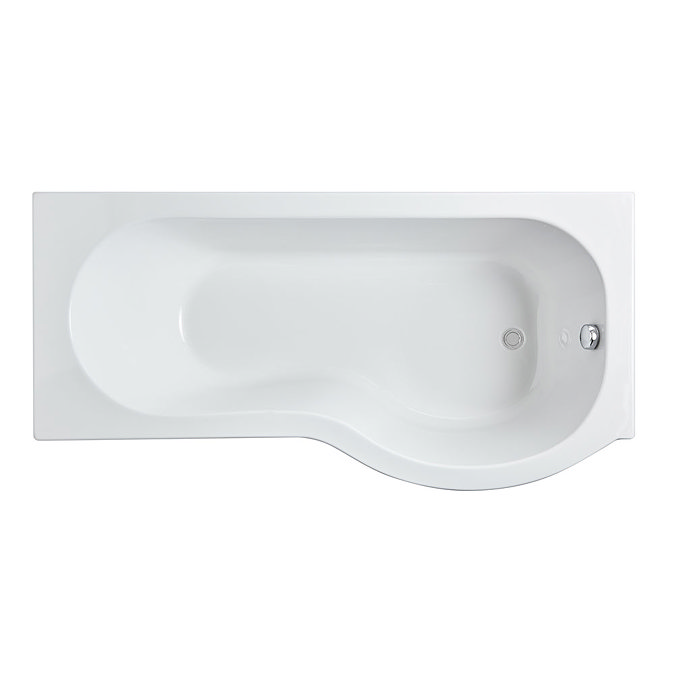 Concerto P Shaped Small Shower Bath - 1500mm with Screen + Panel  Profile Large Image