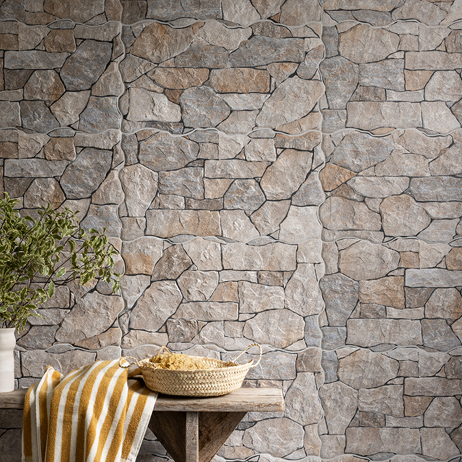 Conrad Grey Split Face Cladding Stone Effect Wall Tiles - 263 x 475mm