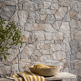 Conrad Grey Split Face Cladding Stone Effect Wall Tiles - 263 x 475mm