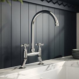 Nuie Traditional Bridge Kitchen Sink Mixer Tap - Chrome