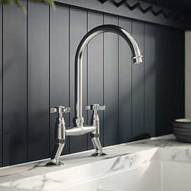 Nuie Traditional Bridge Kitchen Sink Mixer Tap - Chrome