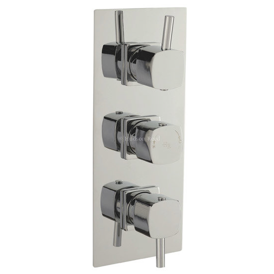 Hudson Reed Kia Triple Concealed Thermostatic Shower Valve - Chrome - A3011 Large Image