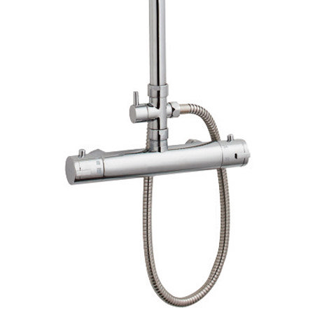 Contemporary Thermostatic Bar Valve & Telescopic Shower Kit - Chrome - JTY369 Feature Large Image