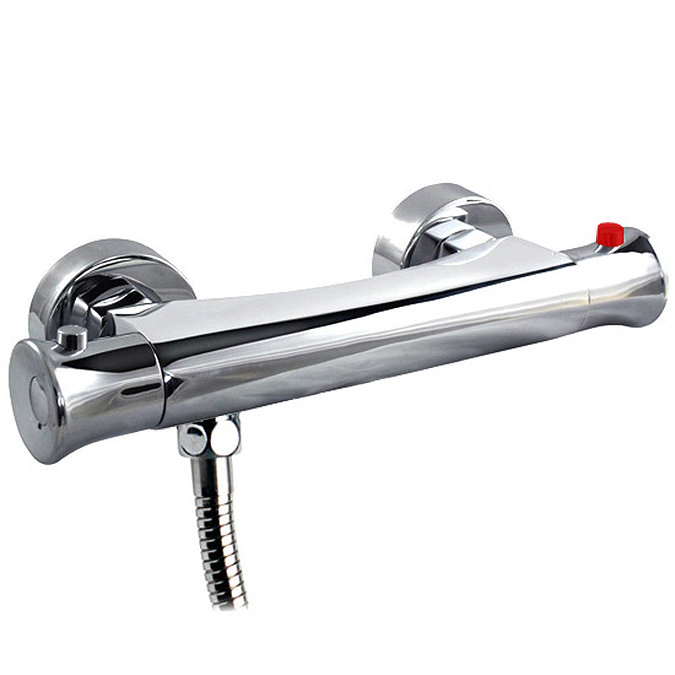 Ultra Contemporary Thermostatic Shower Bar Valve (Bottom Outlet) - Chrome Large Image