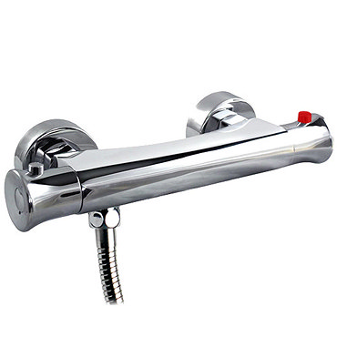 Ultra Contemporary Thermostatic Shower Bar Valve (Bottom Outlet) - Chrome Profile Large Image