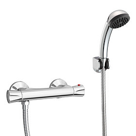 Naples Contemporary Thermostatic Shower Bar Valve + Shower Kit Large Image