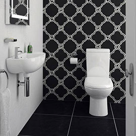 Cool Cloakroom Suite - Gloss White Medium Image