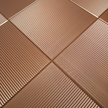 Copper Stripe Textured Wall Tiles - 250 x 250mm