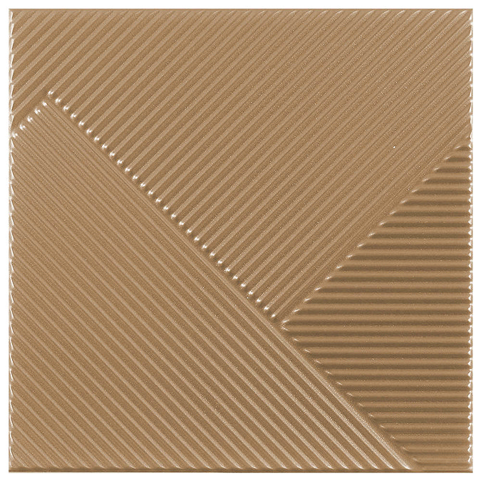 Copper Diagonal Textured Wall Tiles - 250 x 250mm Large Image
