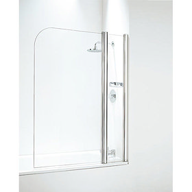 Coram Curved Bath Screen with Side Panel - 1050mm - 2 Colour Options Large Image