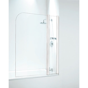 Coram Curved Bath Screen with Side Panel - 1050mm - 2 Colour Options  Profile Large Image