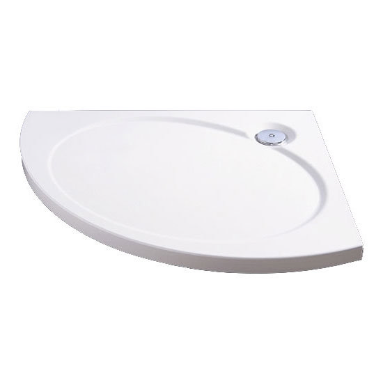 Coram - Designer Slimline Offset Crescent Shower Tray - Left or Right Hand Option Large Image