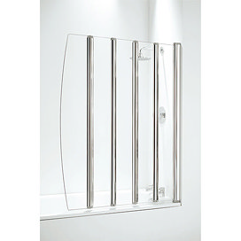 Coram Five Panel Folding Bath Screen - Chrome - SFD5CUC Large Image