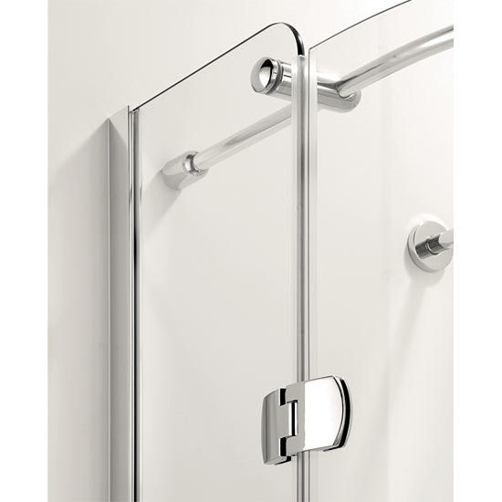 Coram - Frameless Premier Hinged Offset Quadrant - 1200mm x 900mm - Left or Right Option Feature Lar